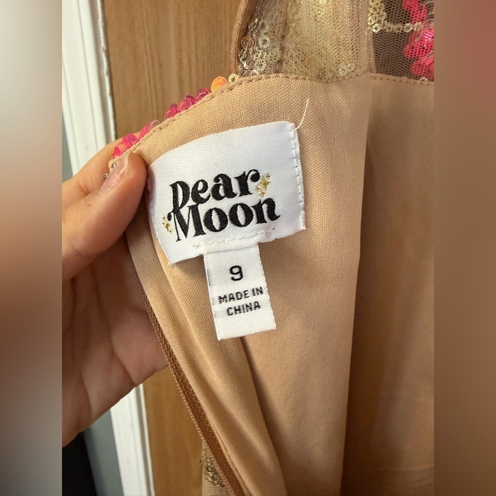 Gold and pink Floral Maxi Dress, Dear moon size 9 - Picture 8 of 14